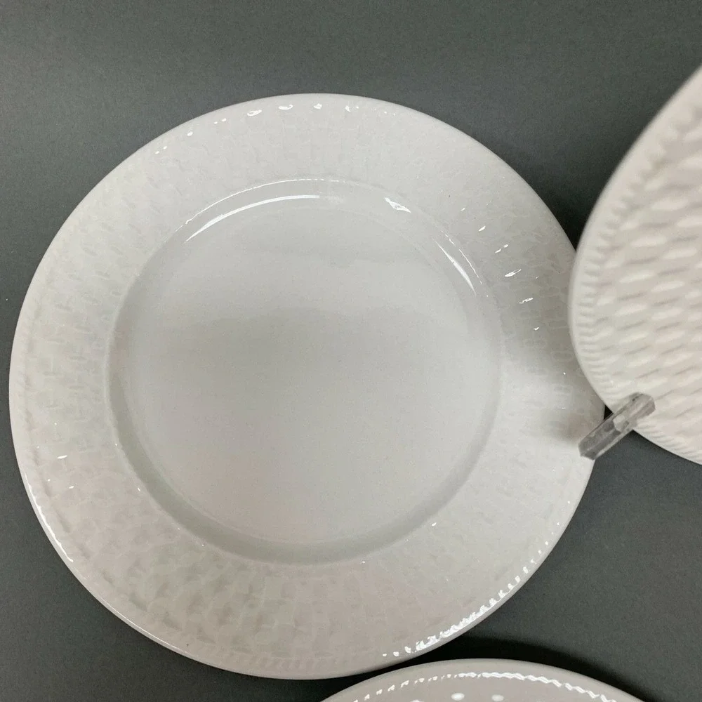 Oneida Westerly Basket Salad Plates Ivory Microwave Dishwasher Safe Lot‎ of 5